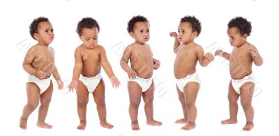 photographic sequence of a baby in diapers