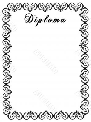 Diploma. Decorative framework.