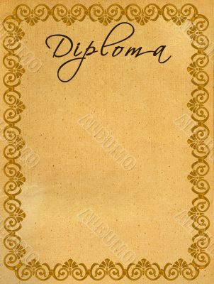 Diploma. Decorative framework.