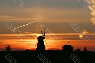 Mill in the sunset
