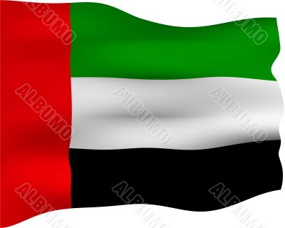 3D Flag of United Arab Emirates