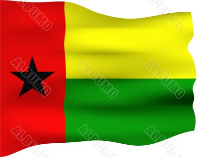 3D Flag of Guinea Bissau