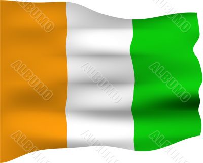 3D Flag of Ivory Coast