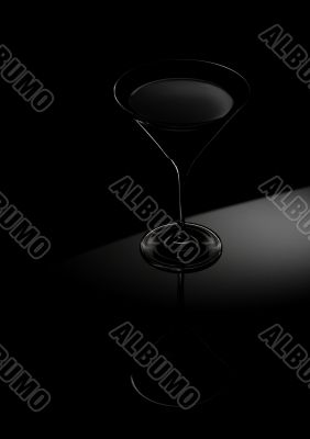 black cocktail glass still life