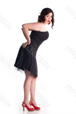 cute girl in polka dot dress cute girl in polka dot dress
