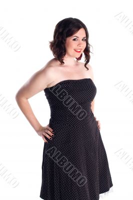 cute girl in polka dot dress cute girl in polka dot dress