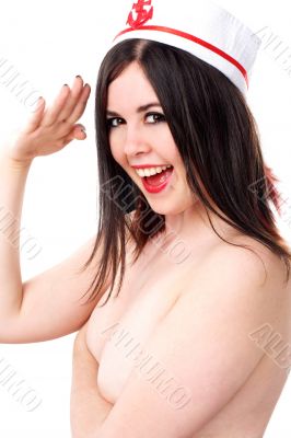 cute girl in pin-up pose cute girl in pin-up pose