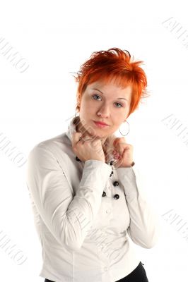 Serious business woman isolaited on white background Serious business woman isolaited on white background