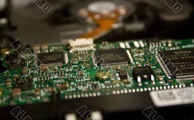 Close Up of Hard Drive Circuit Board