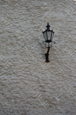 Wall with lantern