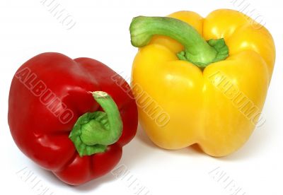 Red and yellow paprikas