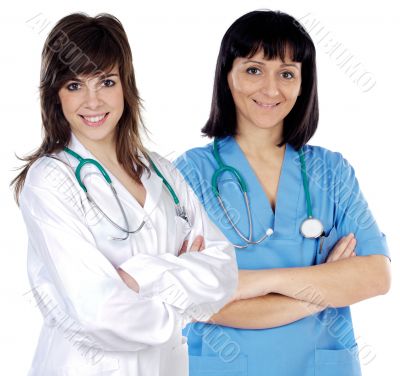 Two young women doctors