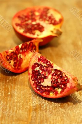 broken ripe pomegranate fruit