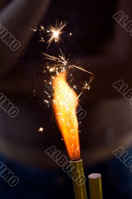 Burning sparkler