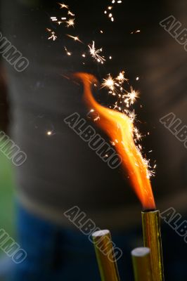 Burning sparkler