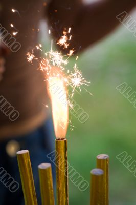 Burning sparkler