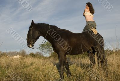 sexy woman on horse