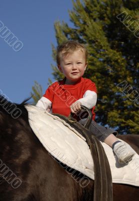 riding little boy