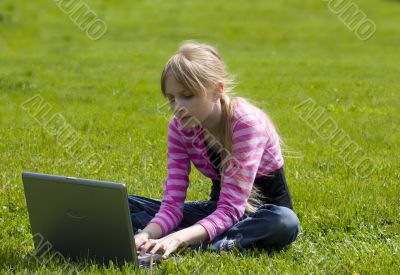 Young girl with notebook