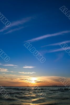 sunset at the end of a hot summer day