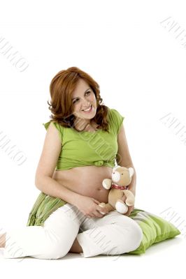 Pregnant with a Teddy bear