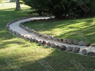 small path through the grass