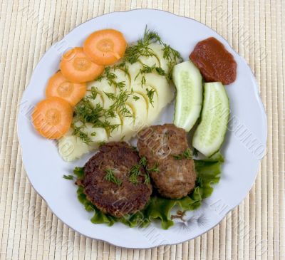 beefsteak with a potato