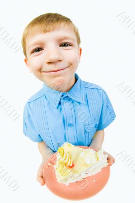 Boy with cake