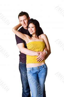 Young romantic couple in denim