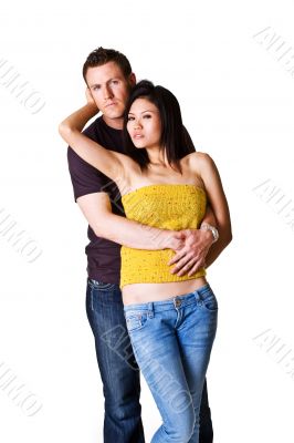 Young romantic couple in denim
