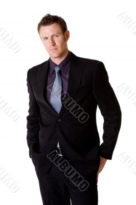 smilling caucasian man in formal business suit