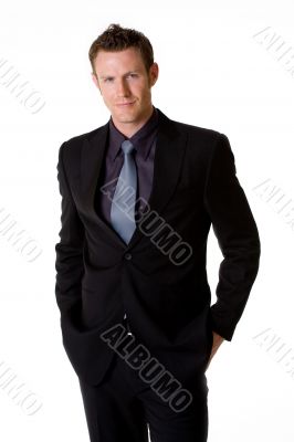 smilling caucasian man in formal business suit