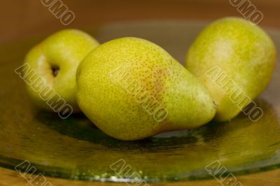tree pears on a plate