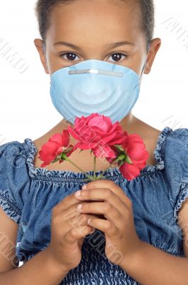 Girl with mask and flower