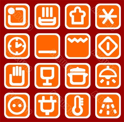 red household icons