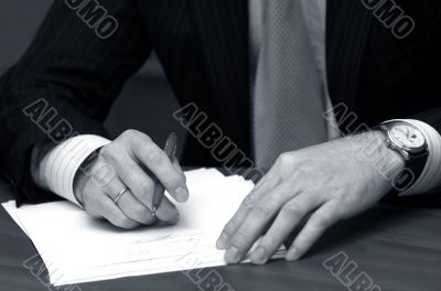 Hand of the businessman