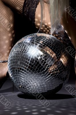 fishnet stockings and disco ball