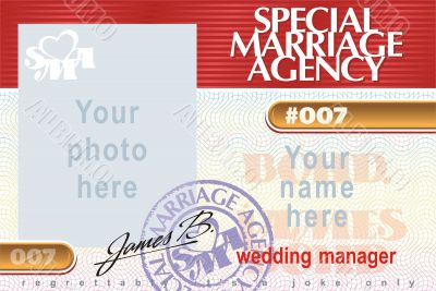 Identity card Special Marriage Agency 007
