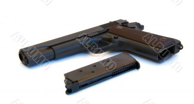 Black pistol with magazine