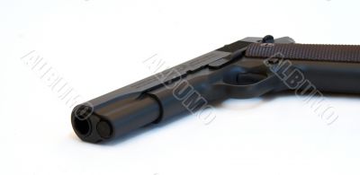 Black pistol close-up