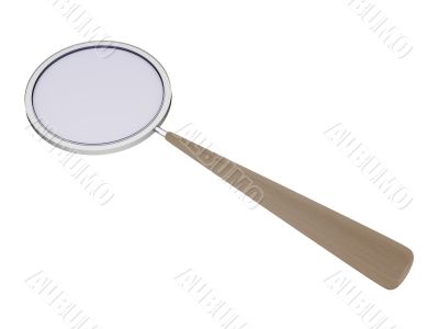 Loupe. Magnifying glass. Isolated tool. 3D image.