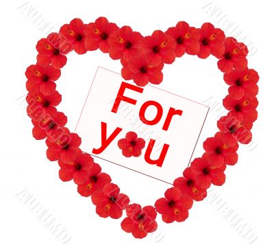 Flower heart ` For you ` Flower heart ` For you `