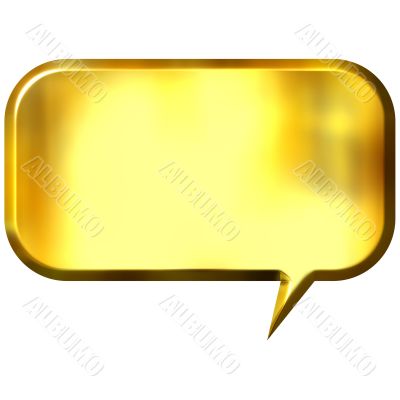 3D Golden Speech Bubble
