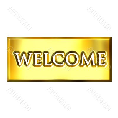 3D Golden Welcome Sign