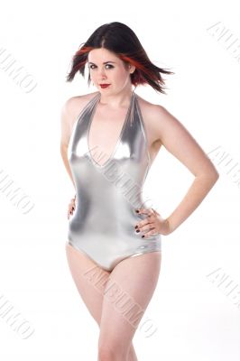 cute brunette in pin-up pose cute brunette in pin-up pose