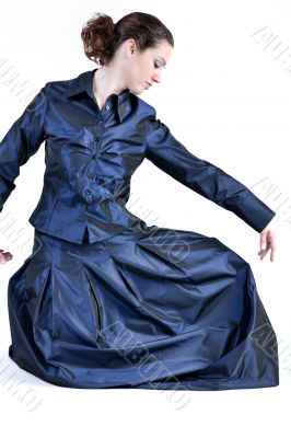 Woman with high contrast gala dress