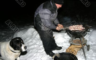 Preparation of a shish kebab