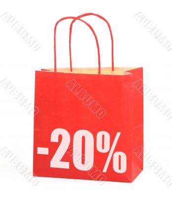 shopping bag with -20% sign