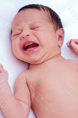 Adorable baby crying