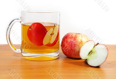 Ripe apples and juice Ripe apples and juice